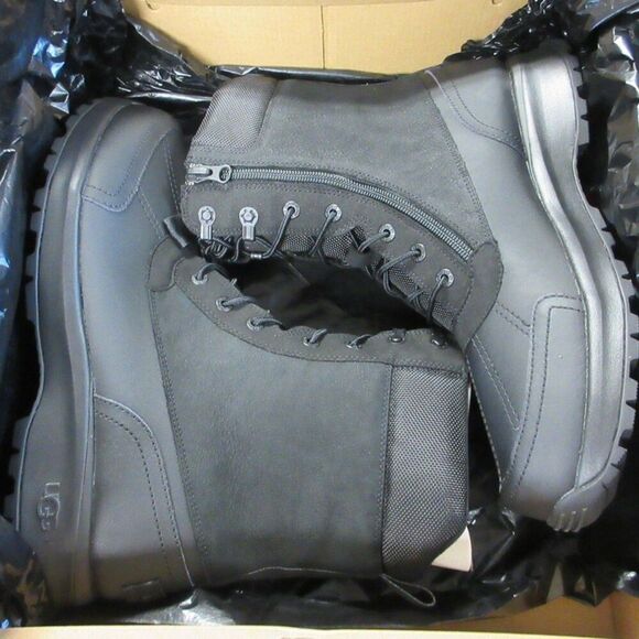 UGG Emmett Duck Cold Weather -32°C Boots Hi Sz 12 Black Waterproof Leather NWT - Picture 1 of 12
